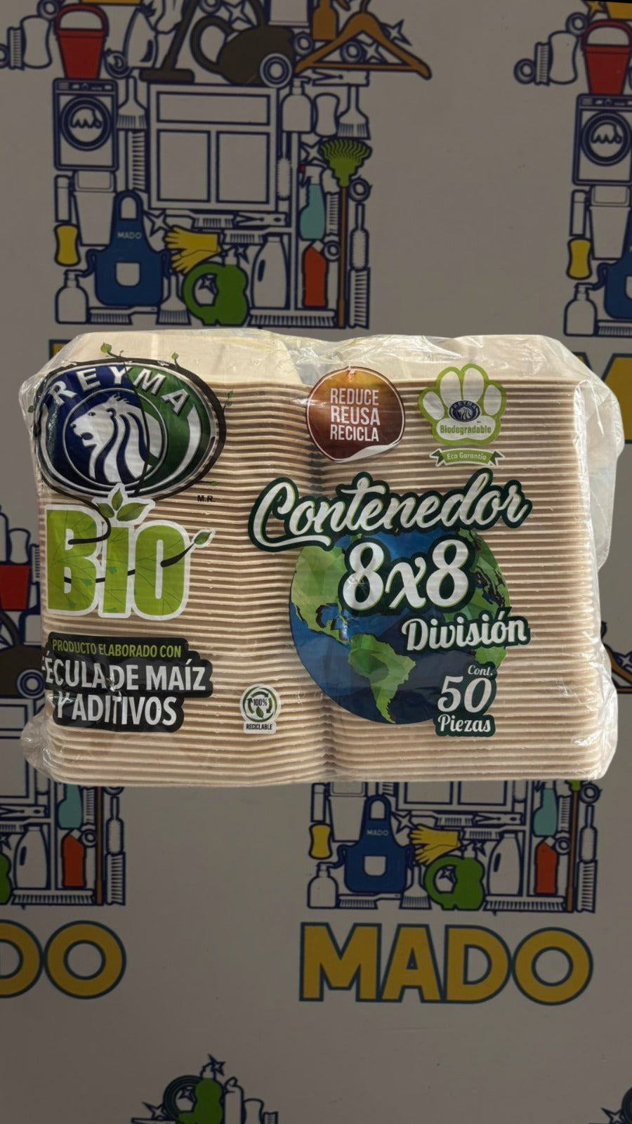 CHAROLA 8X8 DIV BIO CON 50 PIEZAS