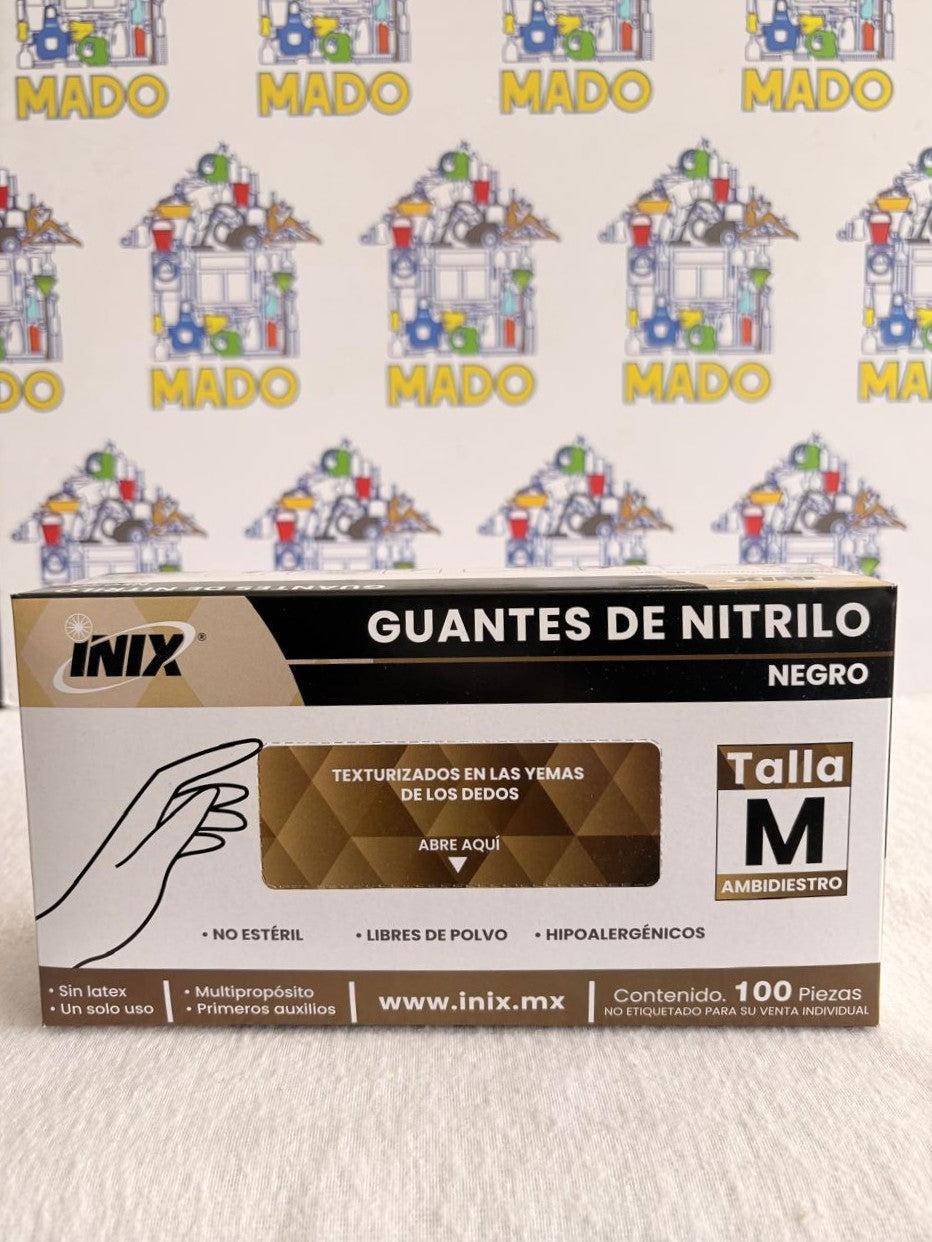 GUANTES DE NITRILO NEGRO 100PZ