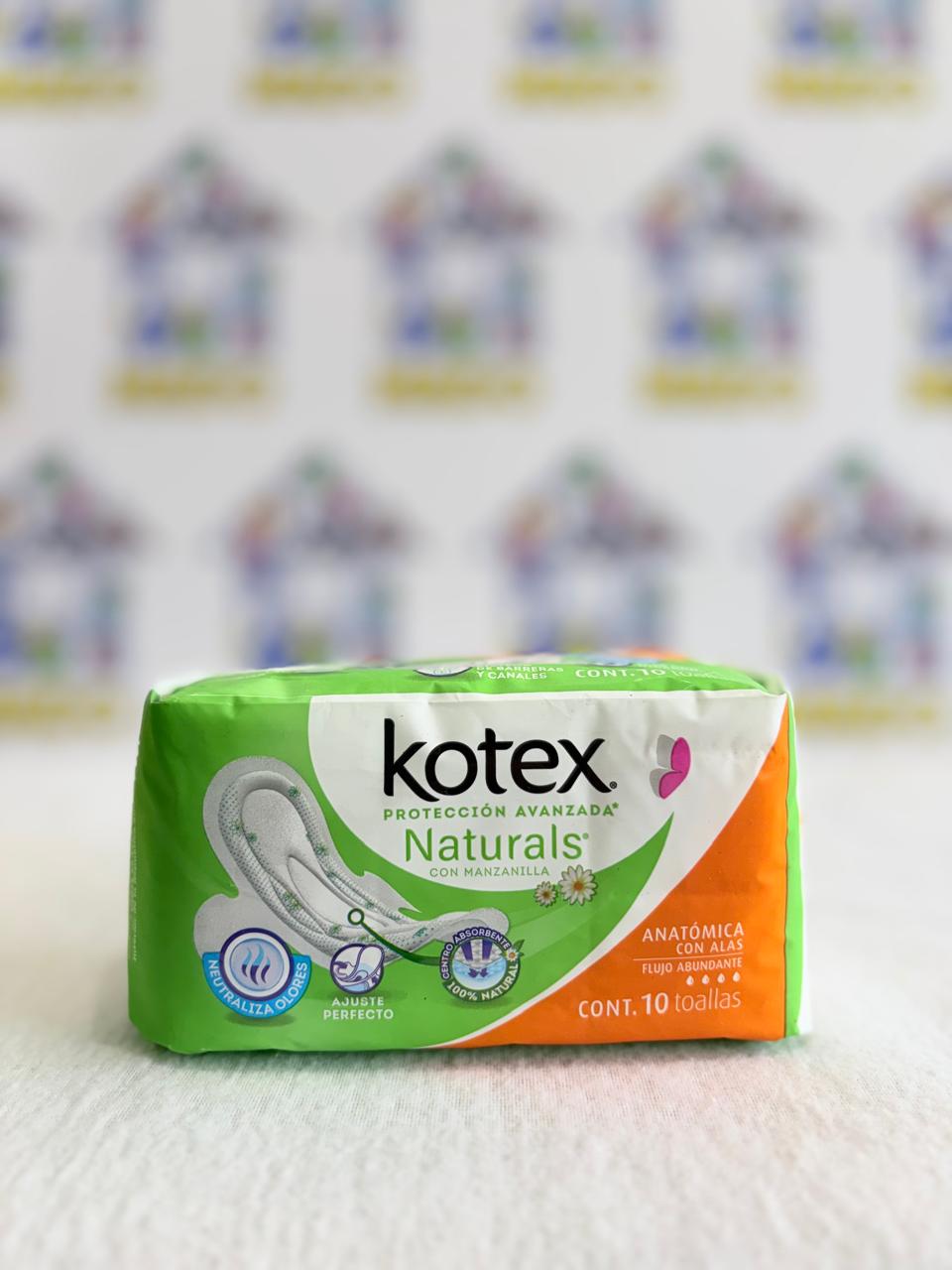 TOALLAS FEM KOTEX NATURALEZ C/ALAS 10 PZA