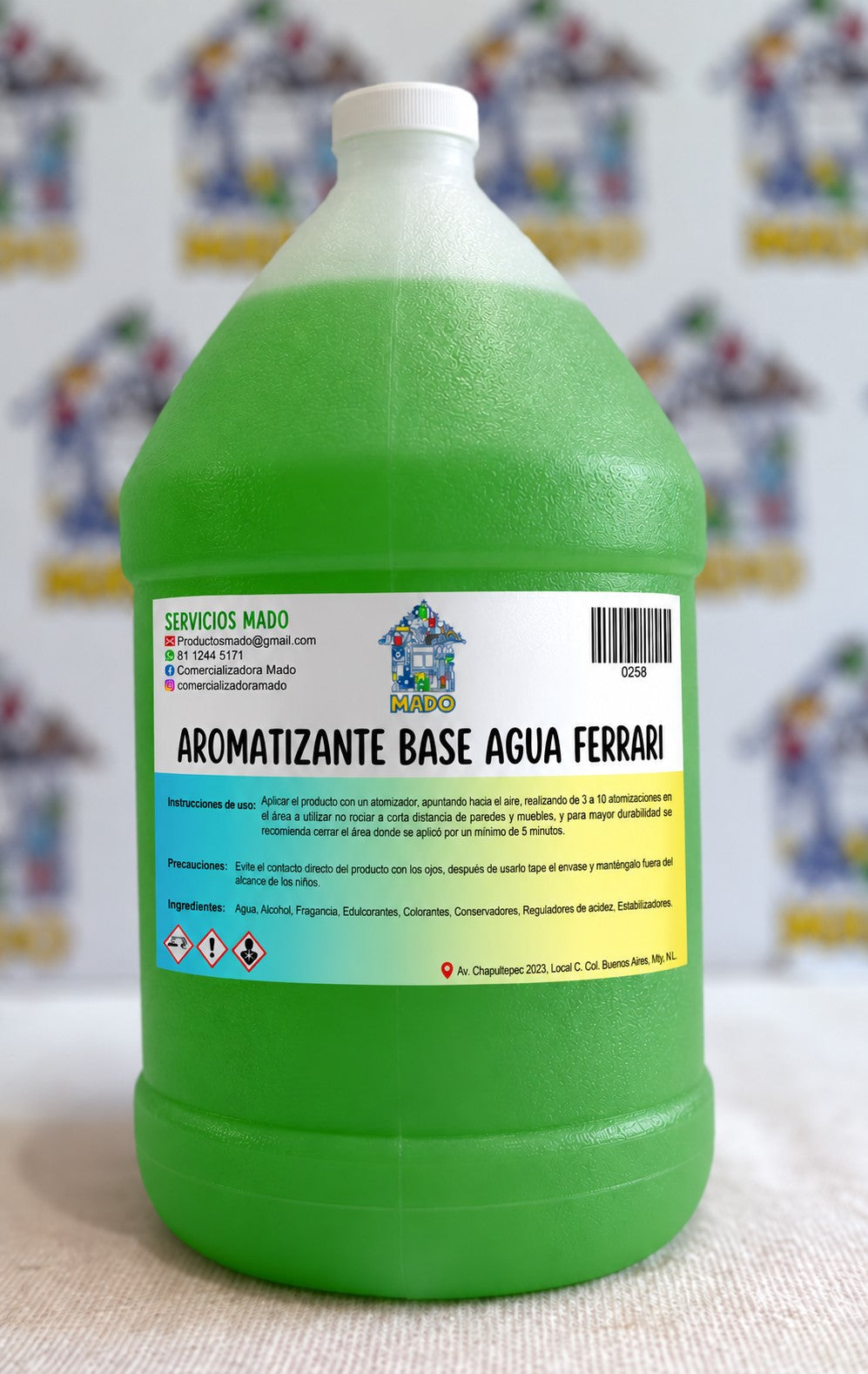 AROMATIZANTE BASE AGUA FERRARI MADO 4 LITROS GALON