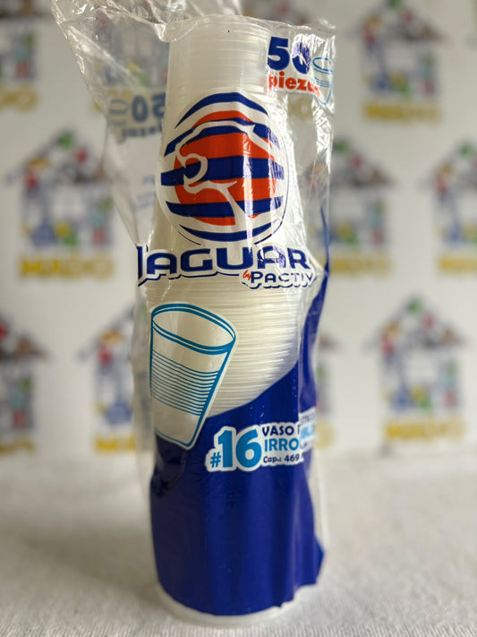 VASO PLASTICO 16 OZ JAGUAR 50 PIEZAS