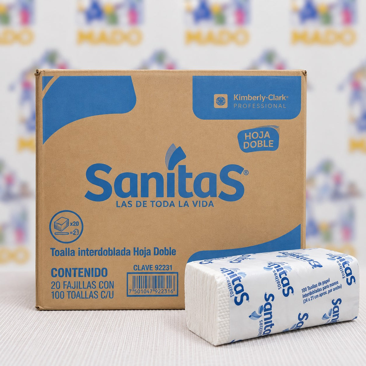 CAJA DE TOALLA INTERDOBLADA SANITAS C/20