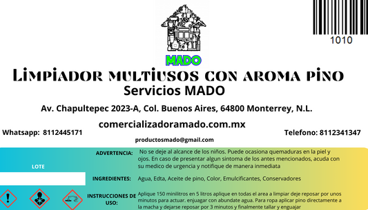 LIMPIADOR MULTIUSOS CON AROMA A PINO MADO  1LT