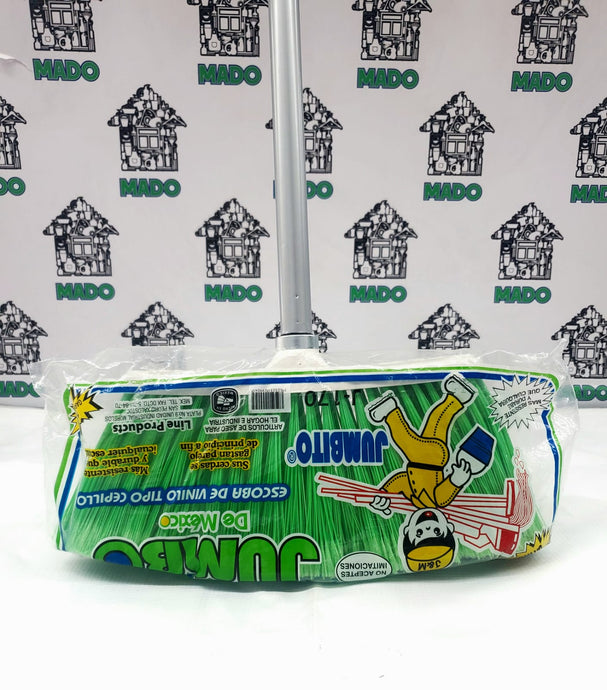 ESCOBA PLASTICO JUMBO CON BASTON