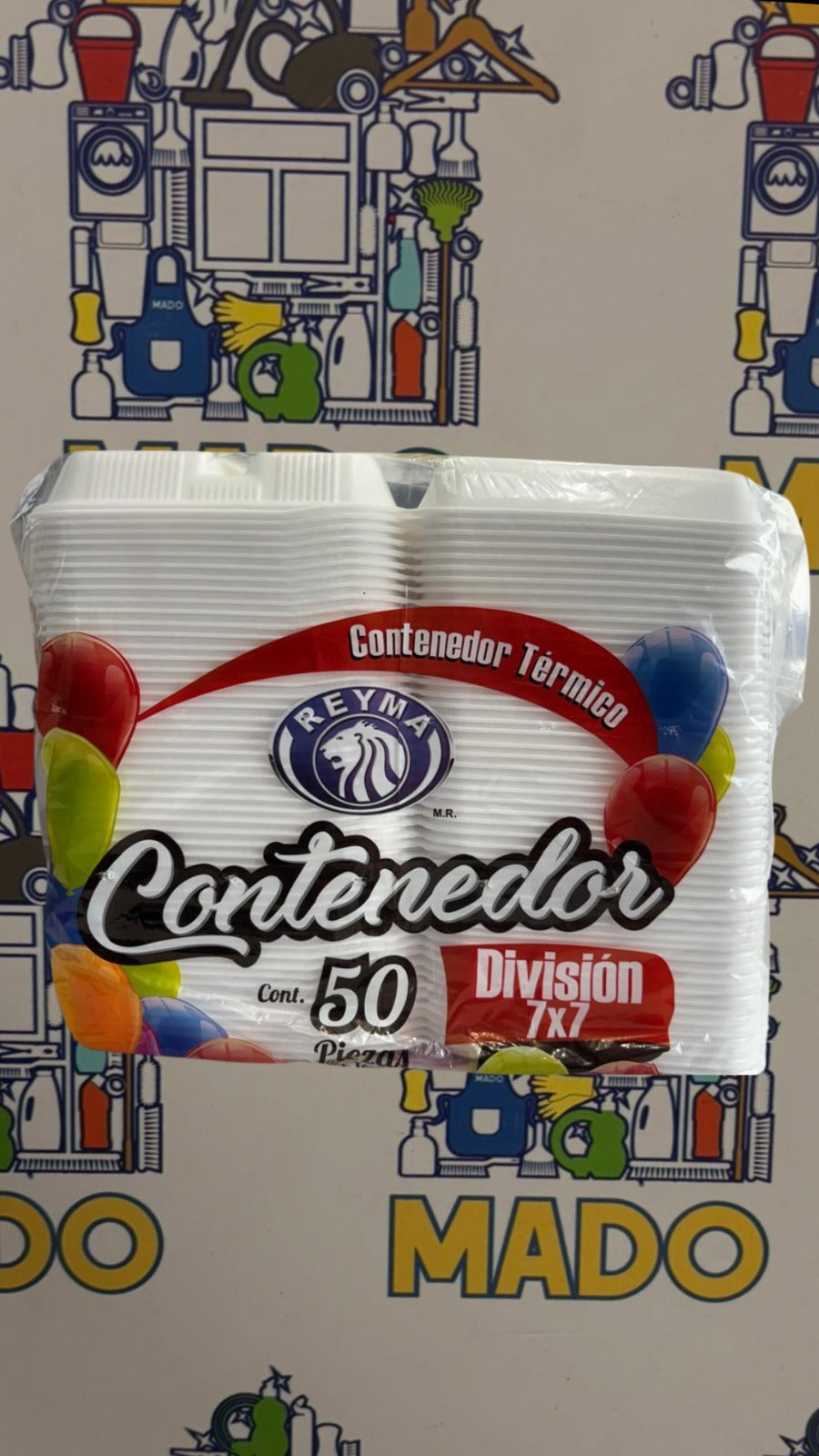 CHAROLA 7X7 CON DIVISIÓN CON 50 PZ