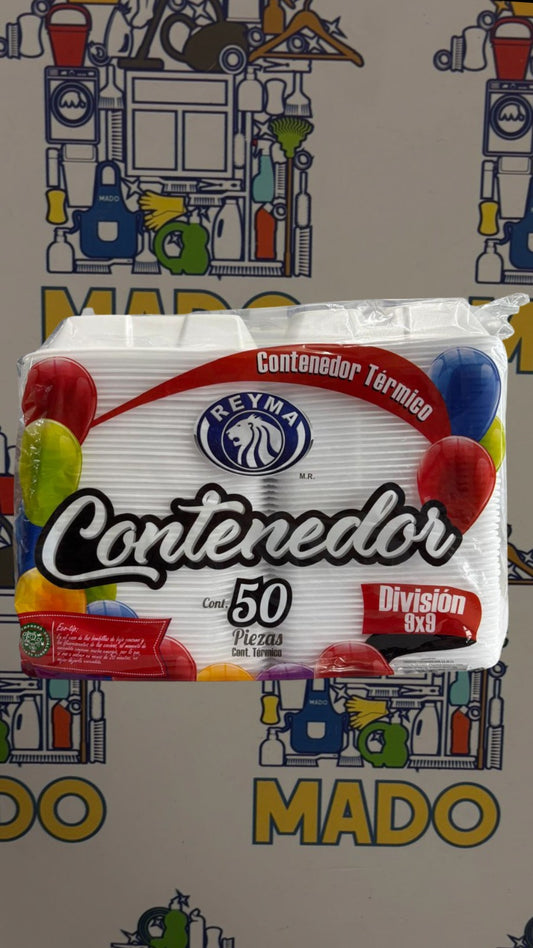 CHAROLA 9X9 CON DIVISIÓN CON 50 PIEZAS