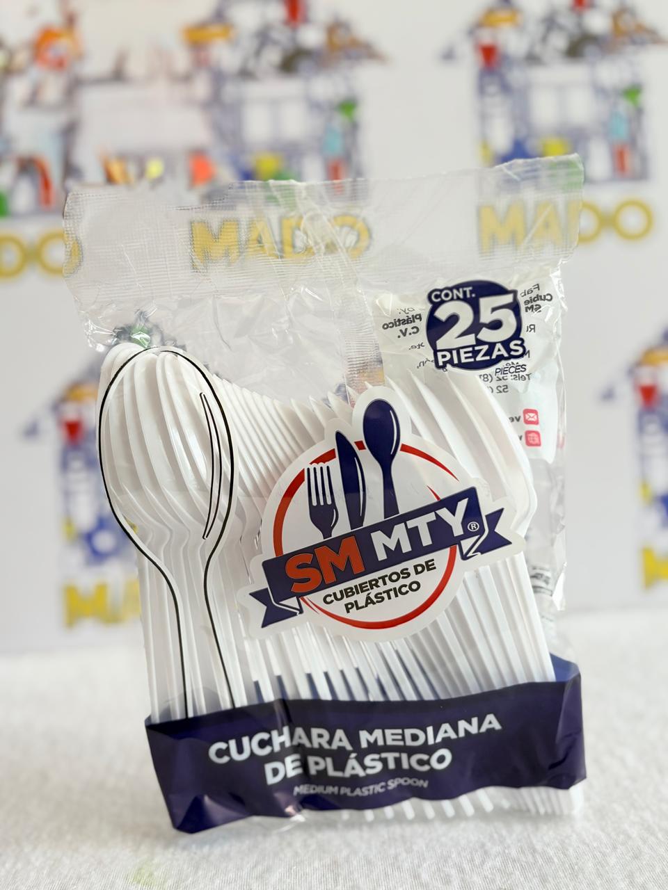 CUCHARA MEDIANA DESECHABLE 25 PIEZAS