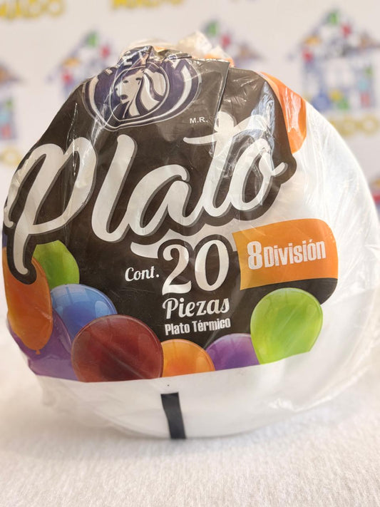 PLATO 8 REDONDO DIVISION C/20 PIEZAS