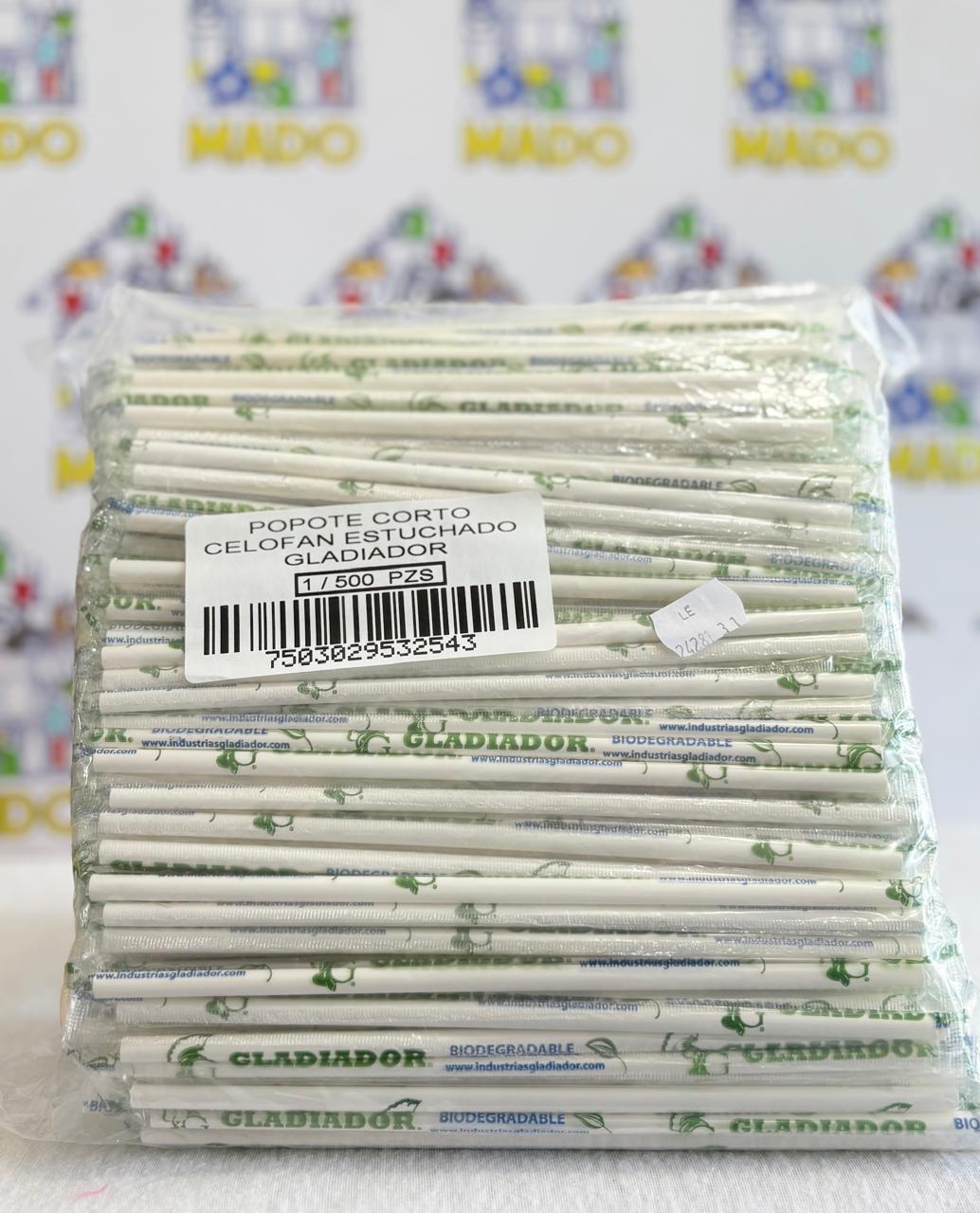 POPOTE CORTO ESTUCHADO BIODEGRADABLE