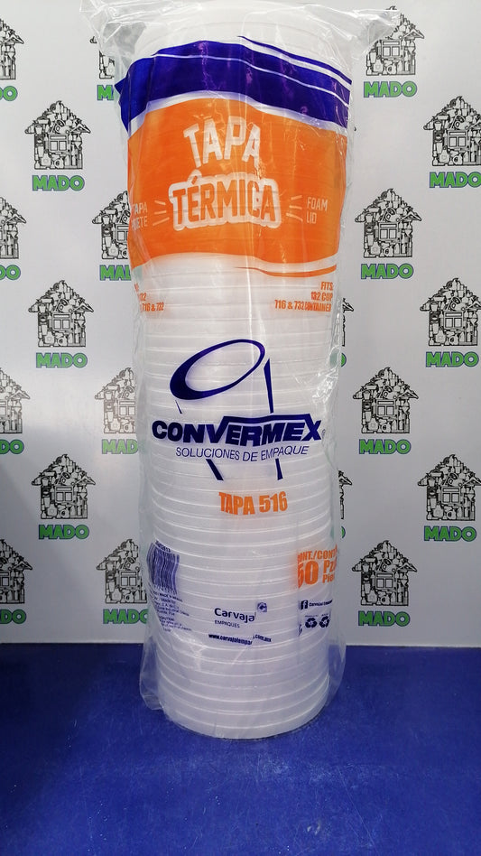 TAPA TERMICA PARA 1/2 Y LITRO CON 50 PIEZAS