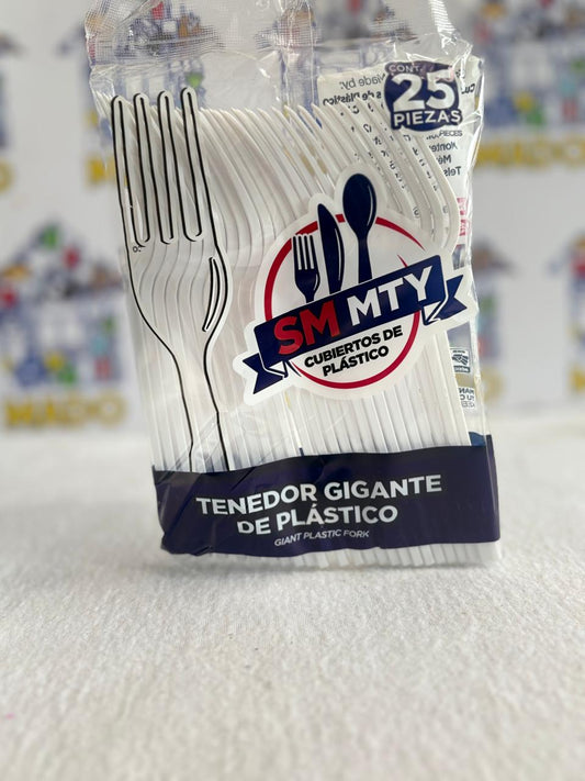 TENEDOR GRANDE DESECHABLE CON 25 PZ