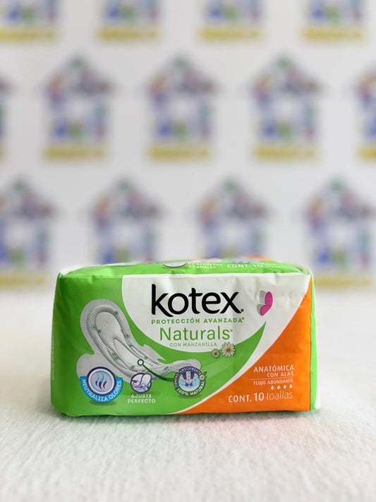 TOALLAS FEM KOTEX NATURALEZ C/ALAS 10 PZA