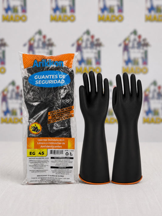 GUANTES INDUSTRIALES DE LATEX NEGRO LARGO