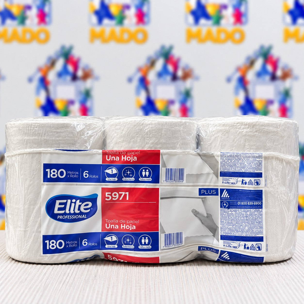 PAQUETE TOALLA ROLLO ELITE BLANCO C/6