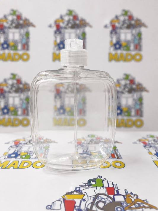 BOTELLA DISPENSADORA TRANSPARENTE CON TAPA