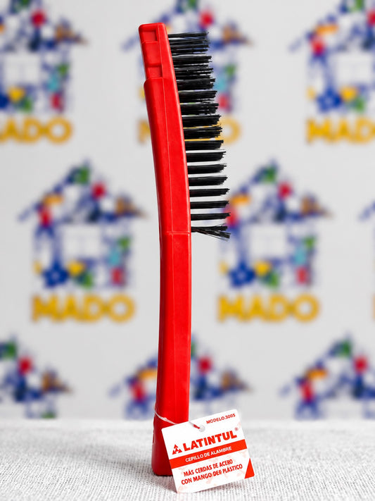 30165 CEPILLO DE ALAMBRE 30CM PLASTICO ROJO