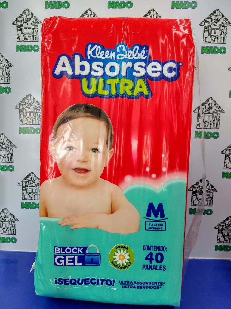 PAÑALES ABSORSEC ULTRA MEDIANOS 40 PZA