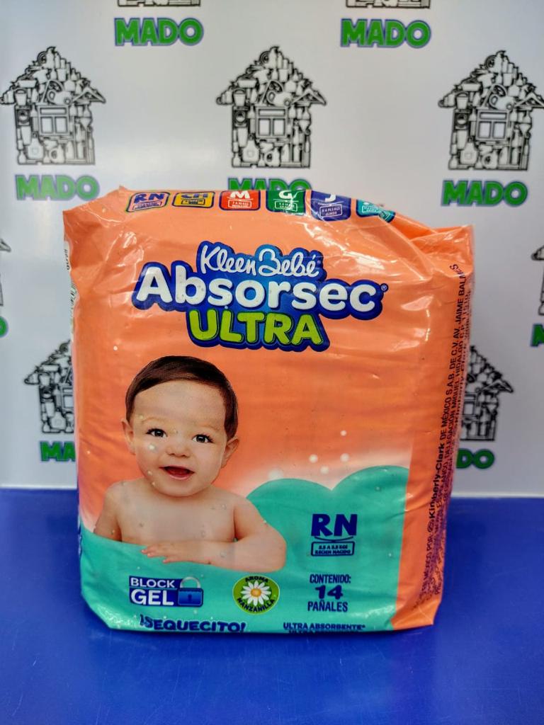 PAÑALES ABSORSEC RECIEN NACIDO 14 PZA