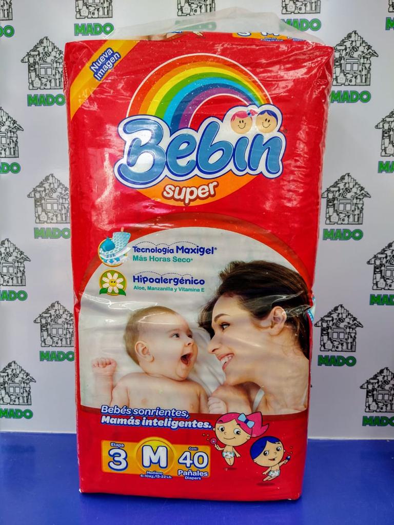 PAÑALES BEBIN MEDIANO 40 PZA