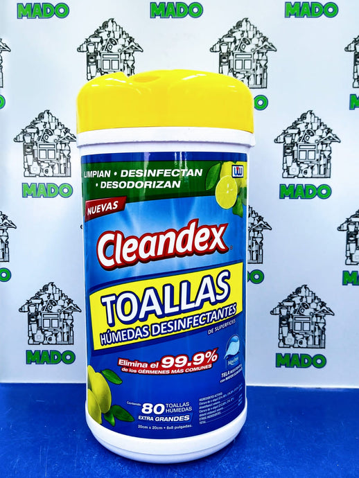 TOALLAS DESINFECTANTES CLEANDEX CON 80 PIEZAS