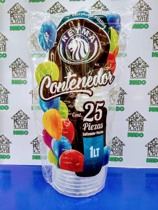 CONTENEDOR PLASTICO 1 LTO C/25