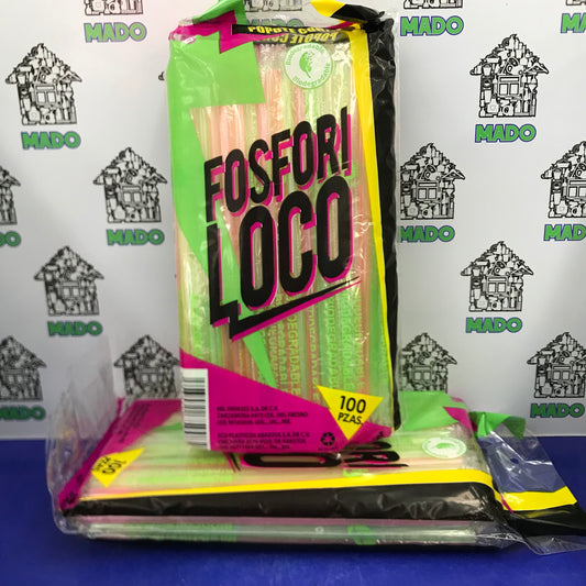POPOTE FOSFORILOCO LARGO ESTUCHADO CON 100 PIEZAS