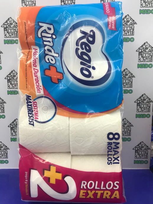 PAPEL HIGIENICO REGIO RINDEMAS 8 PZA