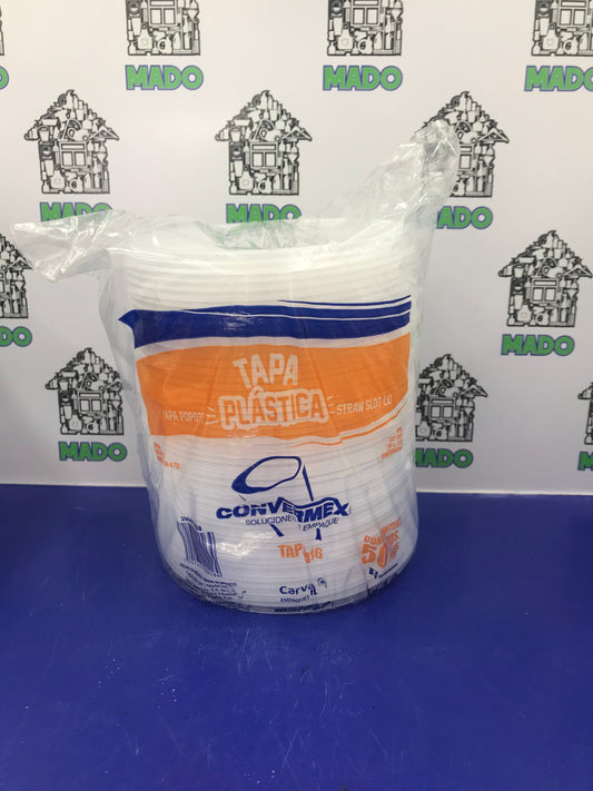 TAPA 32 OZ CON RANURA 50 PIEZAS