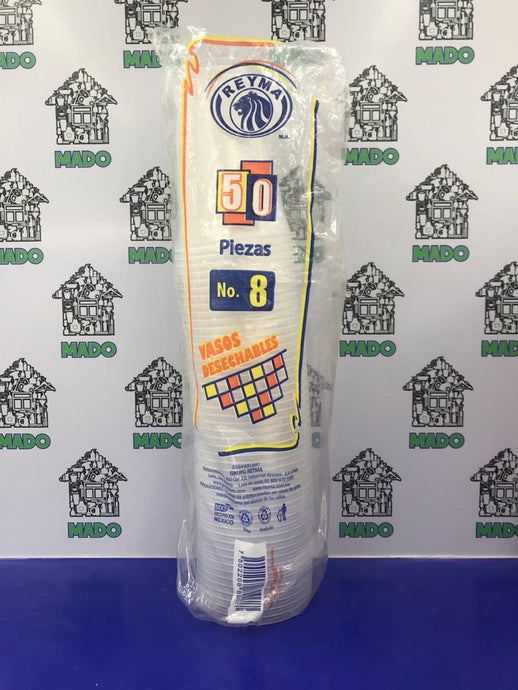 VASO PLASTICO 8 OZ REYMA C/50